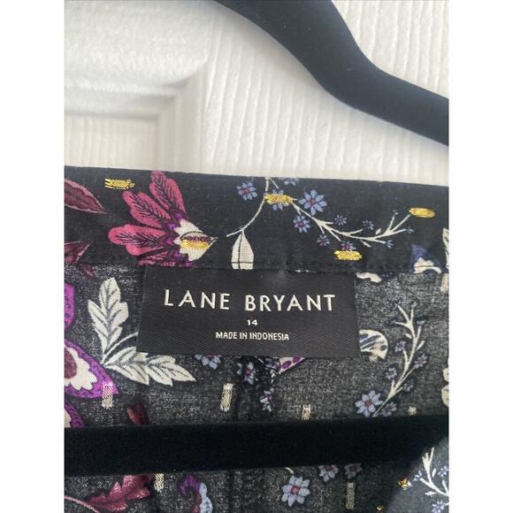 Lane Bryant Women's Floral Blouse Gold Detail size 14 Career - Picture 2 of 6